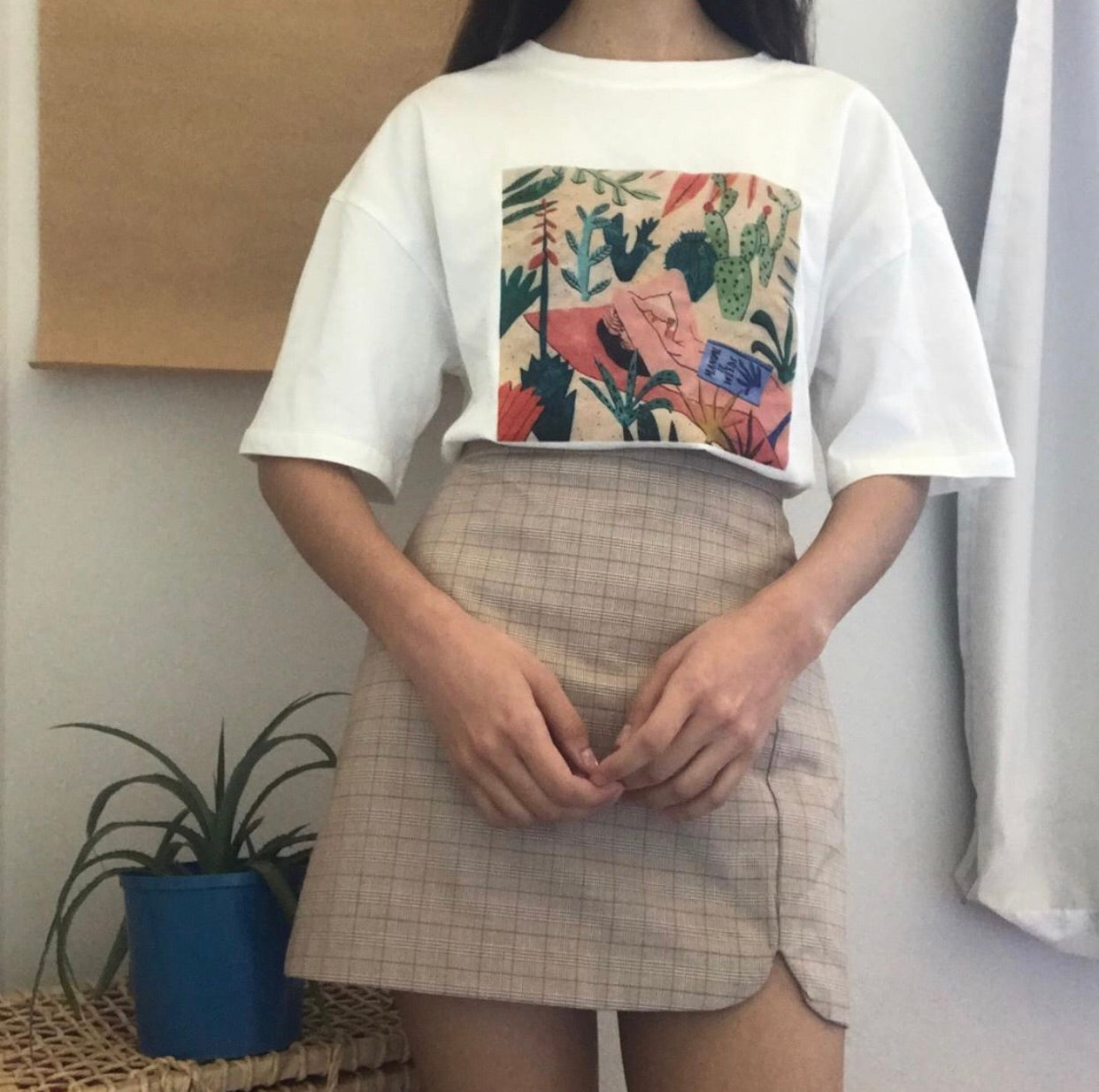Mini grid skirt